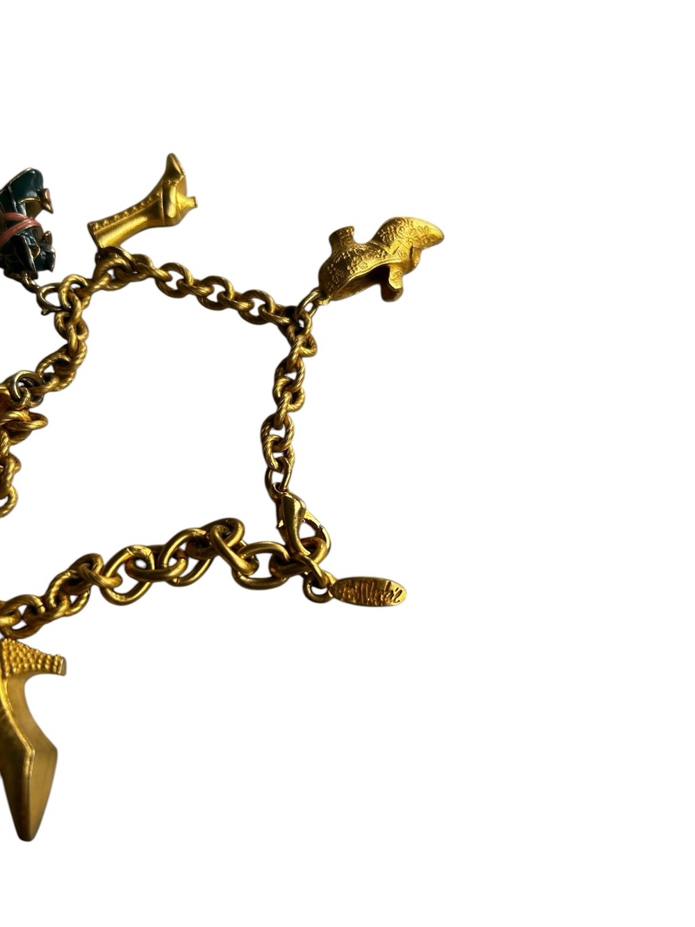 Vintage Bob Mackie Gold Charm Link Bracelet - Women's Gold Charm Bracelet - Picture 7 of 9